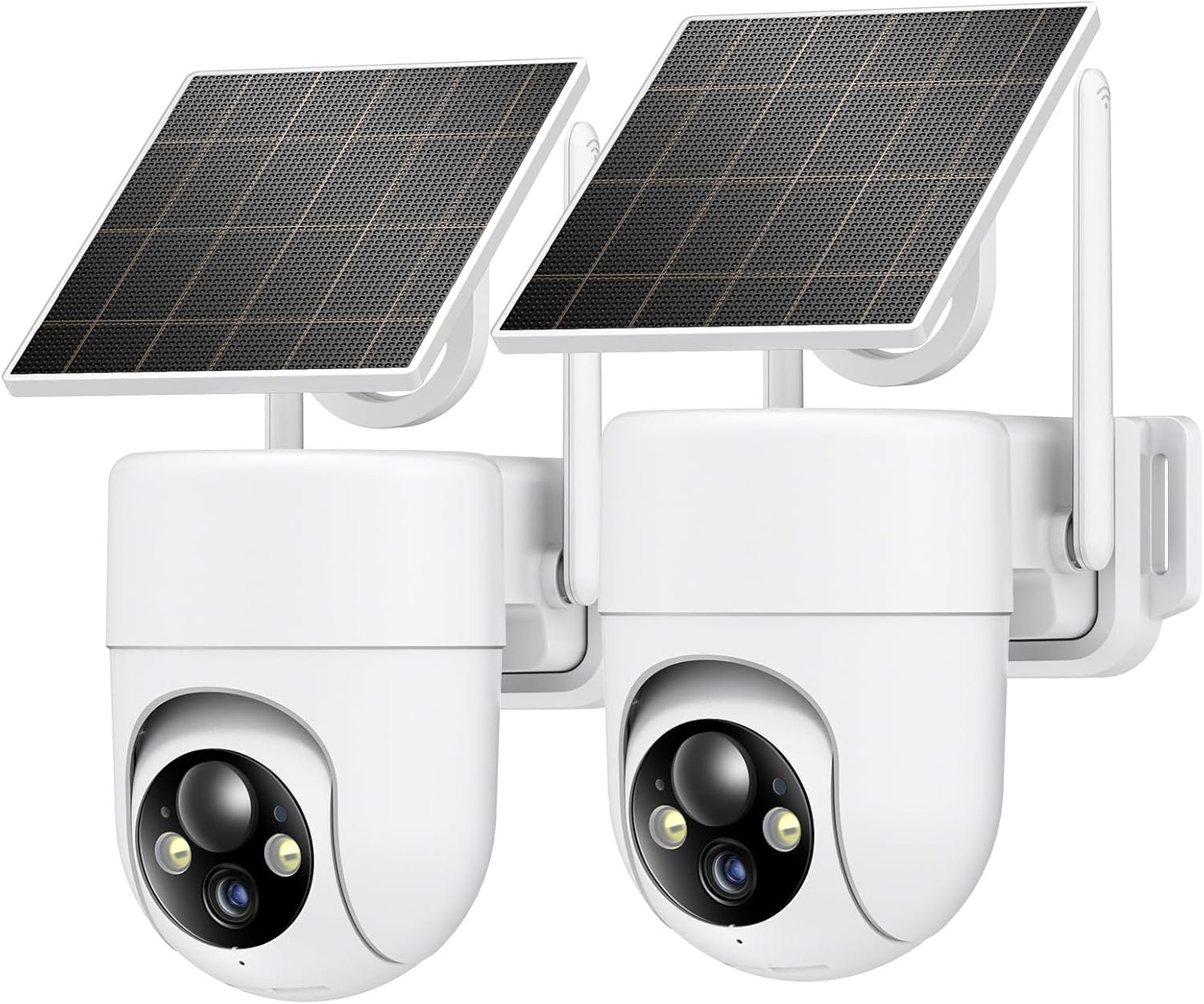 2K Solar Security Cameras Wireless Outdoor, 2PCS Outdoor Camera Wireless with 360° View, Cameras for Home Security with Color Night Vision, Only Support 2.4GHz Wi-Fi