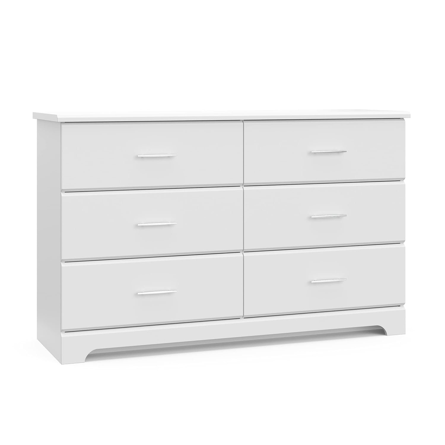Storkcraft Brookside 6-Drawer Dresser (White) – GREENGUARD Gold Certified, White Dresser for Bedroom, Kids & Nursery Storage Chest, Safety Interlocking Drawers, Pre-Installed Tracks, Kids Chest