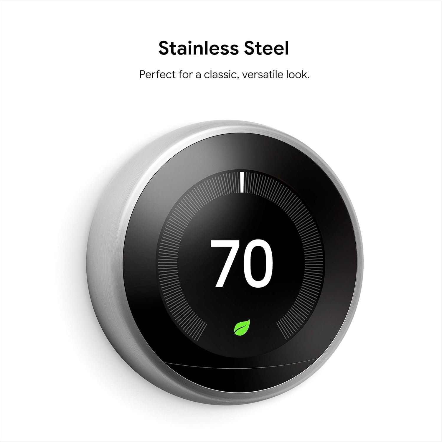 Google Nest Learning Thermostat – 3rd Gen – Programmable Smart Thermostat for Home – Compatible with Alexa (Stainless Steel)