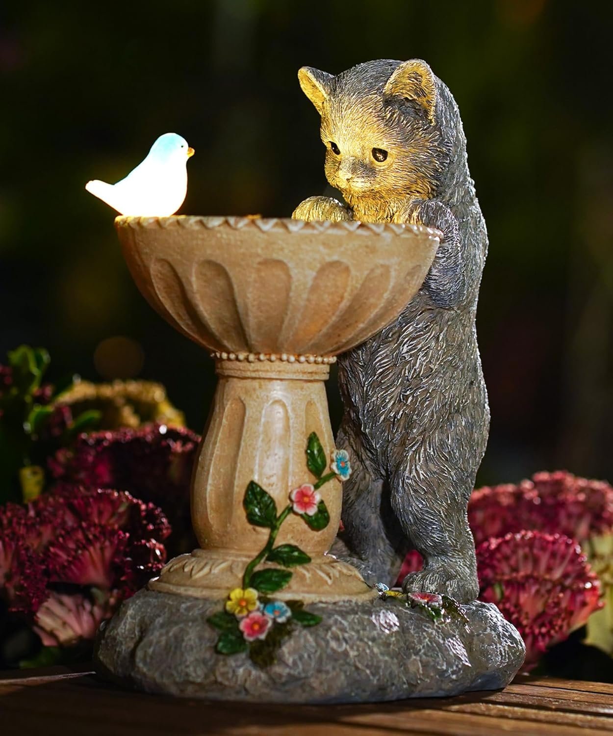 Nacome Solar Cat Garden Decor: Outdoor Statues Ornaments for Outside Decorations Yard Art Lawn Porch Patio Balcony – Birthday Choice for Mom Grandma Women Lover
