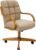 Chromcraft Douglas Set of 1 Casual Dining Chair Caster Swivel Tilt Fabric Dinning Chair Ultra Comfortable Sturdy Kitchen Chair with Rolling Wheels for Home Kitchen(Light Brown-Chestnut)