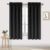 DWCN Blackout Curtains – Thermal Insulated, Energy Saving & Noise Reducing Bedroom and Living Room Curtains, Black, W 42x L 63 Inch, Set of 2 Rod Pocket Curtain Panels