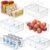 6 Pack Pantry Organizers and Storage,Clear Plastic Containers with 2 Dividers for Kitchen,Fridge Organization and Storage,Acrylic Bins for Pounches,Spice Packet,Snack organzier