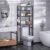 samstar 4 Tier Over The Toilet Storage Rack, Bathroom Organizer Shelves Cabinet Above Toilet, with Adjustable Height Freestanding Shelf Space Saver, Black