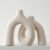Hug Donut Decorative Vase Set – Modern Nordic Boho Style Vases Home Decor, Matte Ceramic Decorations for Living Room Shelf, Bookshelf Mantle Entryway Table or Console Décor (Cream White)