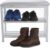 Mind Reader Shoe Bench, Shoe Organizer, Shoe Rack, Padded Bench, Storage, Entryway, Metal, 23.5″ L x 11.8″ W x 19.88″ H, White