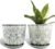 Gepege 6 Inch Beaded Ceramic Planter Set of 2 with Drainage Hole and Saucer for Plants, Indoor-Outdoor Large Round Succulent Orchid Flower Pot (Smoked Gray, Inner-pots not Larger Than 5 Inch)