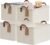 CHICVITA 4 Pack Large Storage Baskets for Shelves, Collapsible Closet Organizer Bins with Metal Frame, Fabric Storage Bins for Clothes Towels Organization, 16.8″ x 11″ x 9.8″, Beige