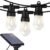 Brightech Ambience Pro Solar Powered Outdoor String Lights -27 ft Commercial Grade Waterproof Edison Patio Lights, Shatterproof LED String Lights for Outside, Porch – 12 Bulbs, 1W Soft White
