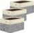 BALEINE 3 Pack Fabric Storage Bins for Shelves, Linen Storage Baskets for Organizing, Decorative Closet Bins for Clothes, Home (Grey, 15″x11″x9.5″)