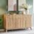 T4TREAM Large Buffet Sideboard Cabinet with Storages, 60″ Fluted Modern Buffet Table Coffee Bar Wine Bar Storage Cabinet with 3 Drawers & 4 Doors for Dining Room, Living Room, Hallway(Natural Oak) | with Storages, Coffee Bar, Wine Bar, Storage Cabinet, 3 Drawers