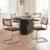 Brown Rattan Dining Chairs Set of 4,Wooden Mid-Century Modern Kitchen Chairs, Mesh Back Cane Dining Room Chairs, Cesca Chair with Metal Chrome Legs