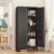 Metal Storage Cabinet With 2 Doors and 3 Adjustable Shelves, Black Kitchen Pantry for Food, Utility Cabinet for Laundry Room, Cupboard