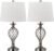 SAFAVIEH Lighting Collection Lattice Urn Farmhouse Nickel 27-inch Bedroom Living Room Home Office Desk Nightstand Table Lamp Set of 2 (LED Bulbs Included)